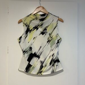 Calvin Klein Women's Sleeveless Top - White, Black, Yellow Size M (NWT)